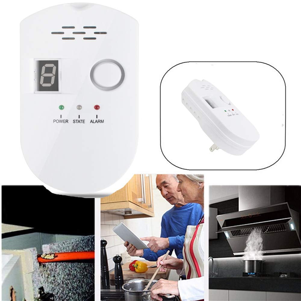1, White Gas Leak Detector Household Propane Leak Detector for Home Kitchen Natural Gas Detector