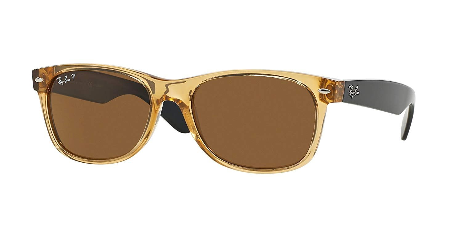 Ray-Ban RB2132 NEW WAYFARER 945/57 55M Honey/Crystal Brown Polarized  Sunglasses For Men 