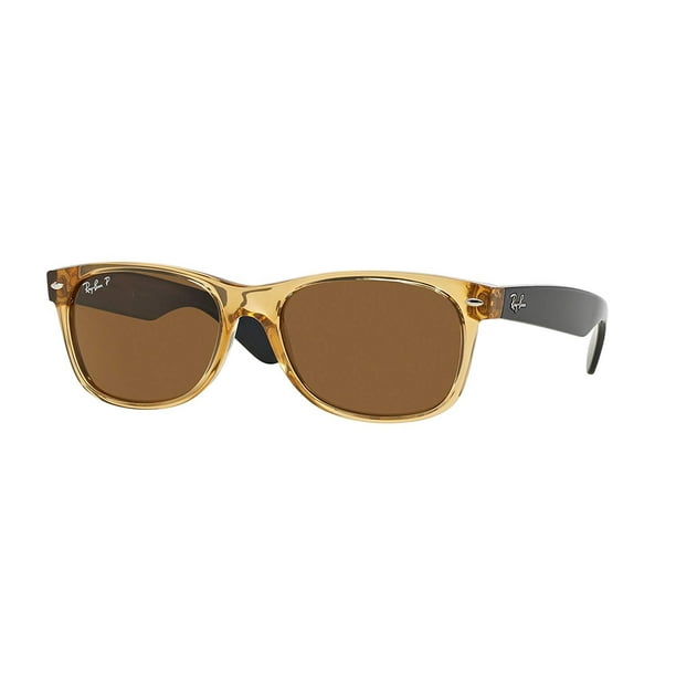 Ray Ban Rb2132 New Wayfarer 945 57 55m Honey Crystal Brown Polarized Sunglasses For Men Walmart Com