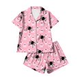 thumbnail image 2 of Summer Sales Under $8 CNJKEHIUV Halloween Pajama Sets for Women 2 Piece Cute Pumpkin Print Set Sleepwear Light Pink M, 2 of 5