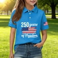 thumbnail image 2 of CCRFTGI 4th of July Pique Polo Shirts for Boys Girls Patriotic 250 Anniversary USA Flag Quick Dry School Uniform Shirts for Kids Summer Lapel Collar T Shirt Shirt Blue 12-13 Years, 2 of 7