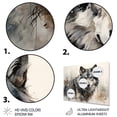 thumbnail image 3 of Designart "Lone Wolf s Wandering Journey" Animals Wolf Metal Art Living Room, 3 of 5