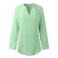 thumbnail image 5 of Long Sleeve Shirts for Women 2026 Spring Linen Lightweight Casual V Neck Oversized Blouse Office Work Tops, 5 of 6
