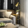thumbnail image 3 of Contemporary Modern Creative Floor Lamp with a Table,Suitable for Living Room,Den,Office,Bedroom - E26 Base - Brushed Brass Finish, 3 of 7