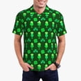 thumbnail image 1 of Fotbe leaves and glasses of beer for St. Patrick's Day Camiseta Polo de Golf para Hombre con Estampado – Camisa Deportiva Transpirable con Cuello Abotonado-Large, 1 of 6