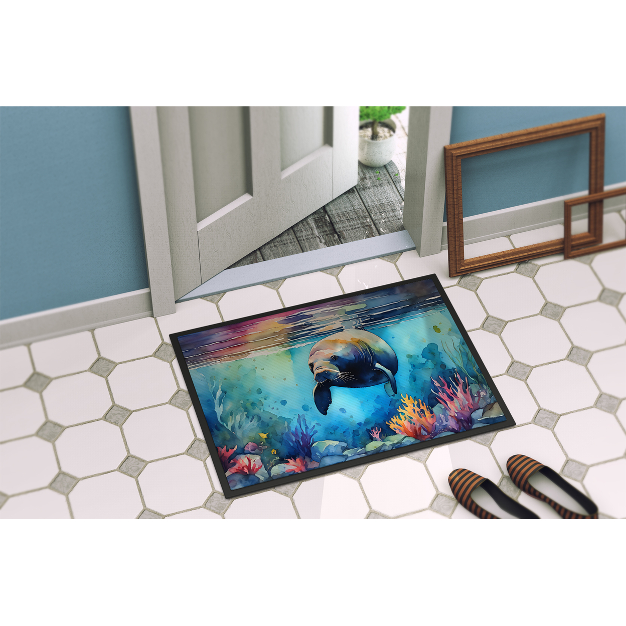 Carolines Treasures DAC2810MAT 18 x 27 in. Unisex Manatee Doormat