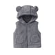 thumbnail image 1 of Chaqueta de invierno para niños, de color sólido, sin mangas, con capucha y cremallera, forro polar, cálida, de poliéster., 1 of 4
