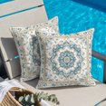 thumbnail image 2 of Throw Pillow Covers 24x24 Inch, Green Boho Decorative Pillow Cases for Couch Sofa Bed, Rustic Ethnic Native Abstract Geometric Cotton Linen Square Home Decor Pillowcases with Hidden Zipper, 2 of 9