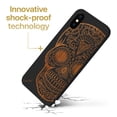 thumbnail image 3 of Case Yard Wooden Case for iPhone-XS-Max Soft TPU Silicone cover Slim Fit Shockproof Wood Protective Phone Cover for Girls Boys Men and Women Supports Wireless Charging Diamond Skull Design, 3 of 7