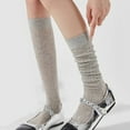 thumbnail image 1 of Ohufall Women's Solid Color Thin Style Pile Socks Breathable Stockings Socks, 1 of 3