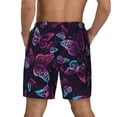 thumbnail image 4 of Gaeub Purple Butterfly Mens Swim Trunks Stretch Beach Shorts Quick Dry for Men Swim Shorts Swimwear with Pockets- Medium, 4 of 9