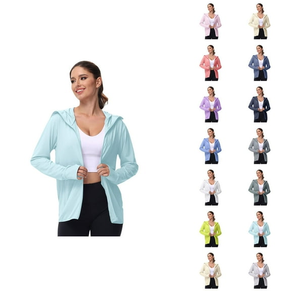 Long Sleeve Sun Shirt Women UV Protection Hoodie Lightweight Quick Dry Breathable UPF 50 Summer Sun Protection Shirt Ideal for Outdoor Adventures, Fishing, Travel