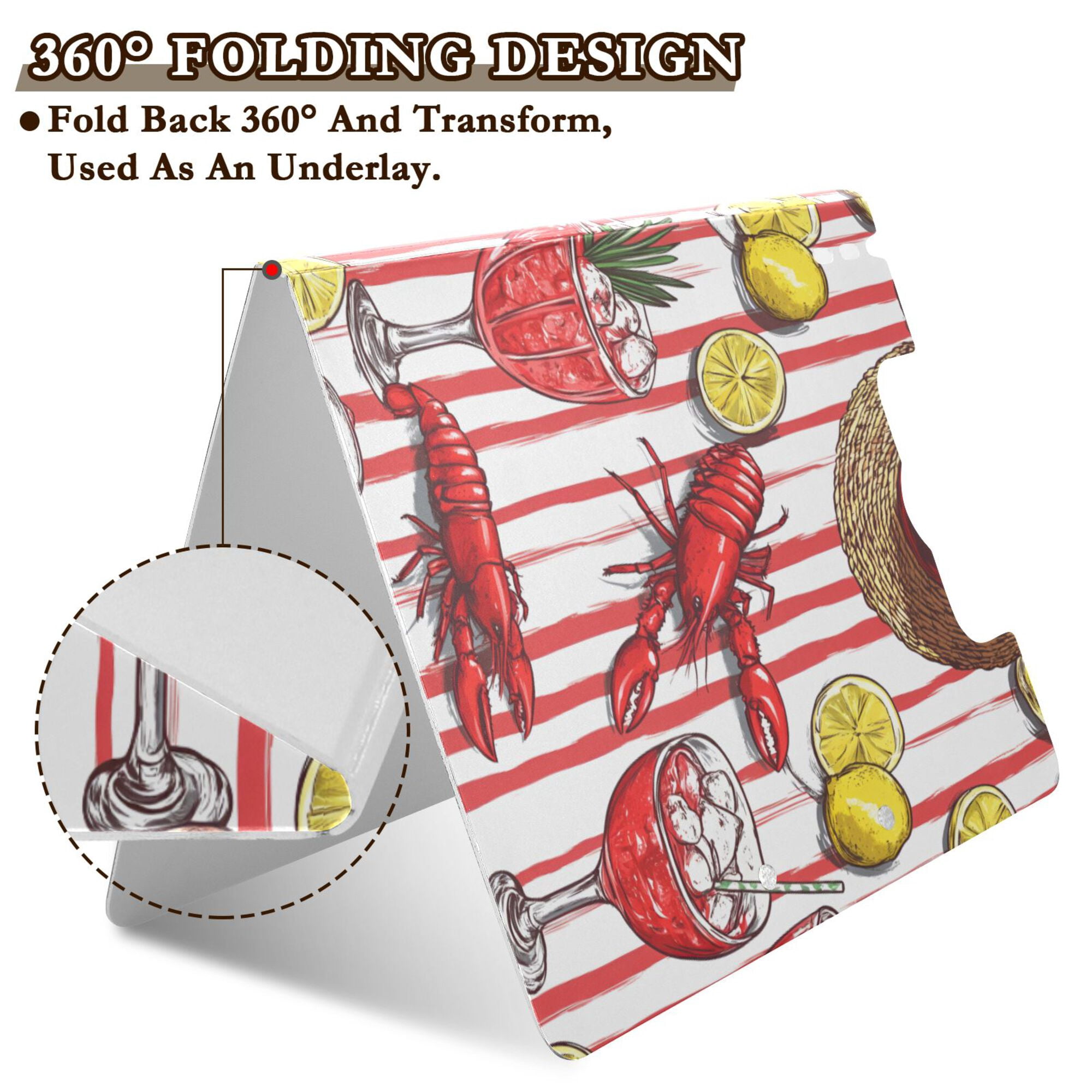 FORMRS A4 Clipboard Folder with Pen Holder Horizontal Foldable School Office Binder, Red Lobster
