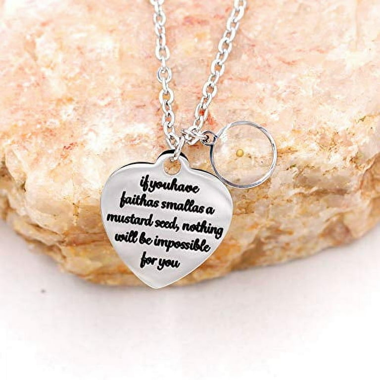 Mustard seed necklace with scripture deals
