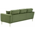 thumbnail image 5 of Signature Design by Ashley Macleary Modern Velvet Glam Sofa with Brass Metal Legs, Green Sofa Green Sofa, 5 of 6