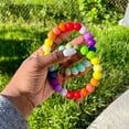 thumbnail image 4 of Rainbow Chunky Silicone Wristlet Keychain, 4 of 4