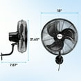 thumbnail image 5 of Ktaxon 18inch High Velocity Wall Mount Fan Oscillating,Industrial Fan with 3 Speed Ventilation,4592CFM Indoor Wall Fan, 5 of 11