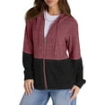 thumbnail image 2 of Rosvigor Womens Oversized Hoodies Lightweight Color Block Sweatshirts for Women Casual Hooded Shirts, 2 of 7