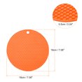 thumbnail image 2 of Unique Bargains Silicone Trivet Mats 2pcs, Round Hot Pan Pads Honeycomb Drying Mat for Kitchen Counter Table  Orange, 2 of 5