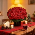 thumbnail image 1 of RKSTN Décoration de Noël Artificielle Bégonias Rouges Bonsaï Ornements, 1 of 7