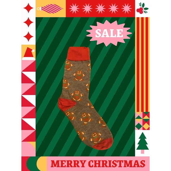 SALE!! Socks Women Adult Crew Socks Holiday CHRISTMAS Gift Santa Winter Gift New