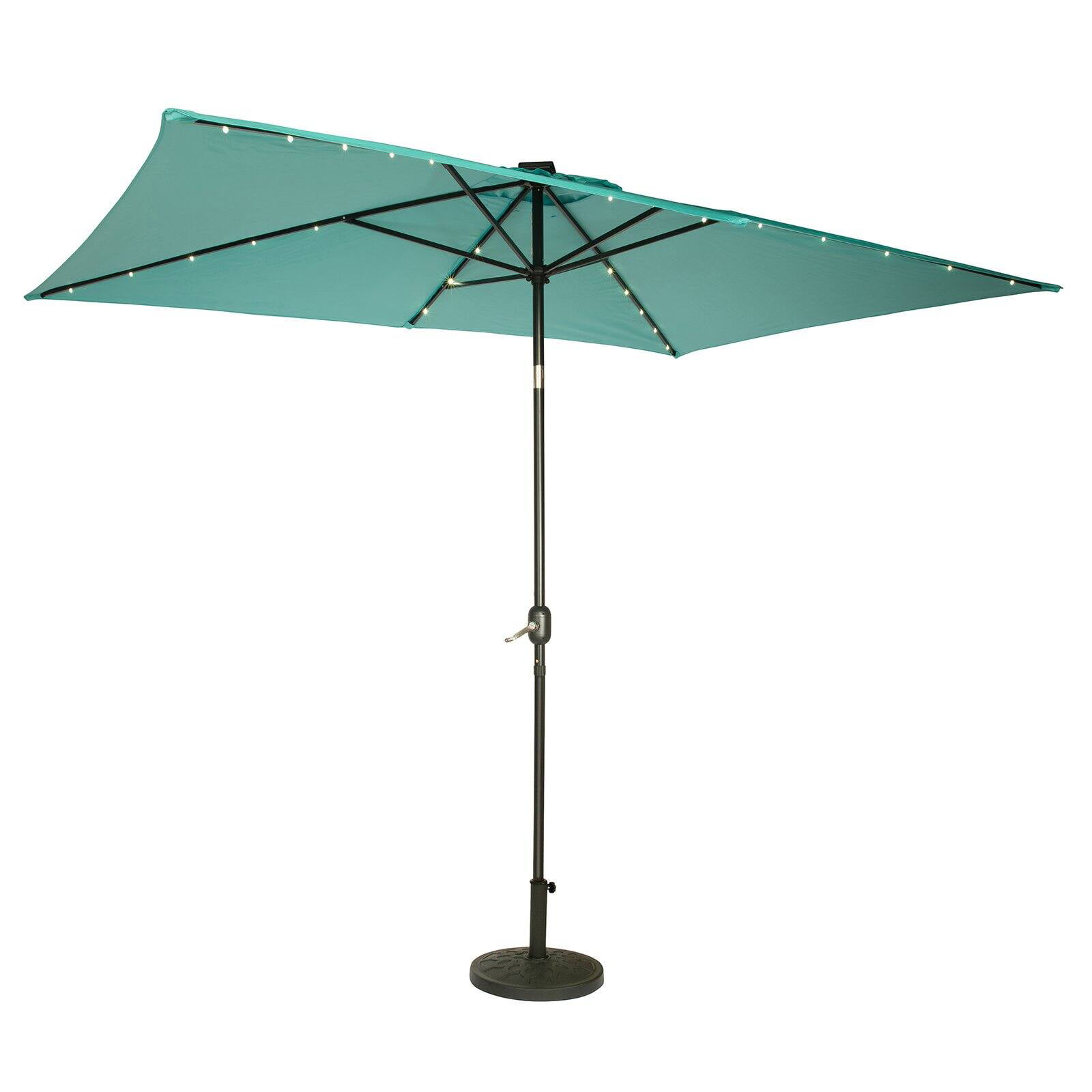 Taupe Linklife 10x6.5 Rectangular Patio Umbrella Outdoor Market Table Umbrella with Push Button Tilt and Crank