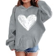 thumbnail image 5 of XQYLOS Heart Print Graphic Hoodies for Teen Girls Long Sleeve Oversized Pullover Cute Sweatshirts Plus Size Fashion Tops, 5 of 5