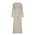 thumbnail image 4 of Womens Long Sleeve Dressy Jumpsuits Casual Loose Wide Leg Jumpsuits Oversized One Piece Romper Outfits with Pockets, 4 of 6