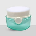 thumbnail image 2 of Brocha de maquillaje portátil de cerdas de fibra con mango de plástico y tapa transparente, 2 of 6