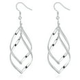 thumbnail image 4 of Sterling Silver Interlocking Diamond Spirals Earrings For Woman, 4 of 8