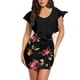 thumbnail image 1 of Gibobby Vestido corto casual para mujer Mini vestido corto de fiesta de vacaciones con estampado floral sin mangas para mujer sexy(Negro,G), 1 of 5