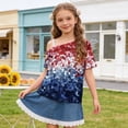 thumbnail image 3 of Auroural Girls Summer One Shoulder Short Sleeve T Shirts Casual Cute Suit 250 Anniversary Usa Shirt Kids for 5-14Y Girls Short Sleeve Shirts Size 8, 3 of 9