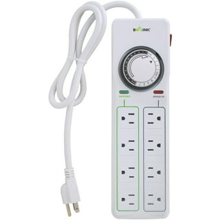 GE 7-Day Programmable Power Strip with Digital Timer, 8 Grounded Outlets (4  Timed / 4 Always On), Indoor, 15 Amp, 1800W, Easy Presets and Custom