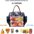 thumbnail image 3 of Lunch Bag for Women Insulated Thermal Lunch Box Leak Proof Lunch Tote Bag Dark Blue Peony Container Cooler Totes, 3 of 8
