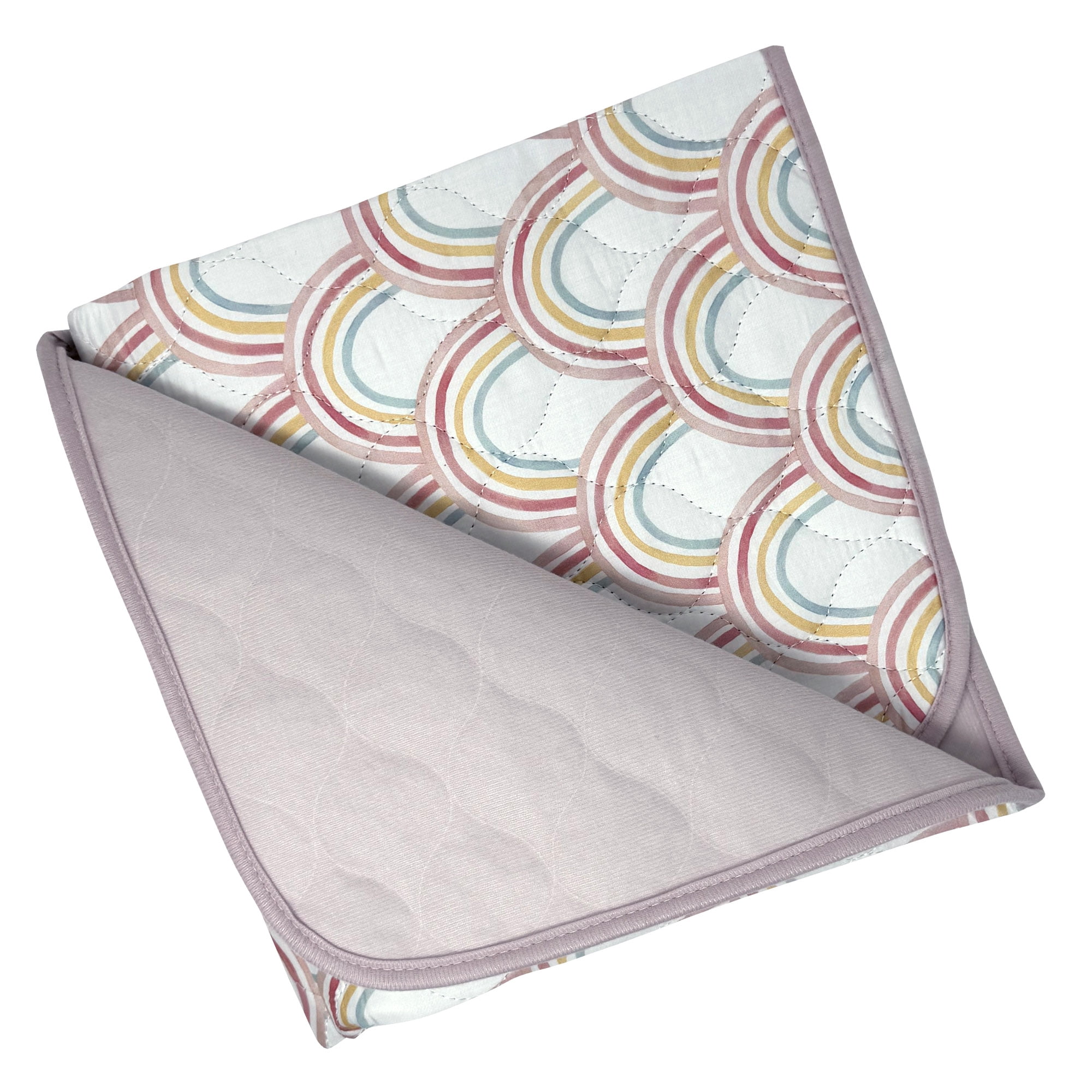 WOVENX Organic Incontinence Pads for Kids & Toddlers - 5 Layer Waterproof Protectors for Overnight Bed Wetting - Reusable & Washable Pee Pads - Fits Twin to Full Size Beds - 34" x 52" Rainbow