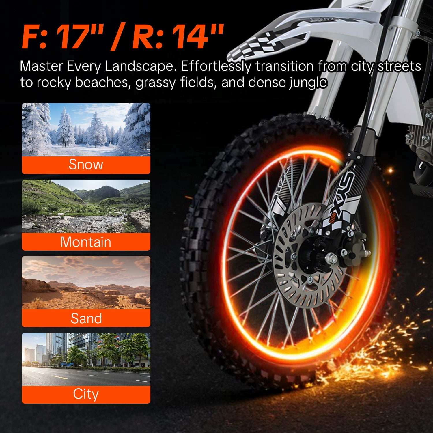 SYX MOTO K1 125cc Dirt Bike for Teens & Adults, 50 MPH, 123 Mi Range, 4-Speed Manual, Kick/Electric Start, Black