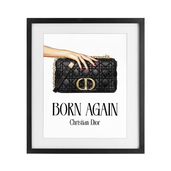 Stupell Industries Art Deco Born Again Christian Luxury Black Framed Print Under Glass, 13 x 16, by Ziwei Li