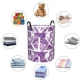thumbnail image 6 of Circular Hamper Single Layer Laundry Basket Storage Basket Waterproof Single Layer Fabric With Handle Pe Support Strip Mediumpurple Moroccan Trellis Hand-Drawn Sketch_1 Small, 6 of 8