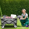 thumbnail image 2 of CL.HPAHKL Collapsible Wagon Cart Foldable Garden Wagon Cart Utility Wagon with All-Terrain Wheels, Grey, 2 of 7