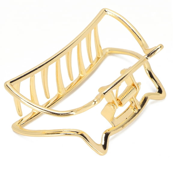 Hair Claw Clips Metal Strong Hold NonSlip Cat Shape Jaw Clips Hair Holder for Women(Golden )