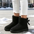 thumbnail image 6 of Knivor Cozy Winter Boots for Women Fuzzy Warm Ankle Snow Boots with Back Bow Detail Stylish Slip On Short Boots for Casual Cold Weather Outdoor Wear, 6 of 9