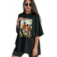 thumbnail image 3 of Plus Size Shirt for Women Black Tops for Women Oversized Short Sleeves Shirt for Women Bird2 T Shirt Crewneck Shirt for Women 3XL, 3 of 5