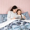 thumbnail image 4 of Erosebridal Glam Satin Bow Ribbon Twin Comforter Sets for Girls, Romantic Floral Print Bedding Set, Reversible 2 Pieces 1 Comforter and 1 Pillowcase, 4 of 6