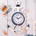 thumbnail image 3 of BESPORTBLE Mediterranean Style Anchor Clock Sea Theme Nautical Ship Wheel Hanging Clock Decoration, 3 of 8