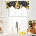thumbnail image 3 of Gnomes Black Tie Up Valance Curtains for Windows, Kitchen Curtains Window Treatments, Yellow Sunflower Floral Bee Summer Spring Short Window Shades Valances for Bedroom Bathroom Cafe 42"x12", 3 of 8