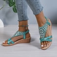 thumbnail image 6 of Summer Sandals for Women Summer New Plus Size Casual Diamond Women's Elastic Beach Wedge Sandals, 6 of 9