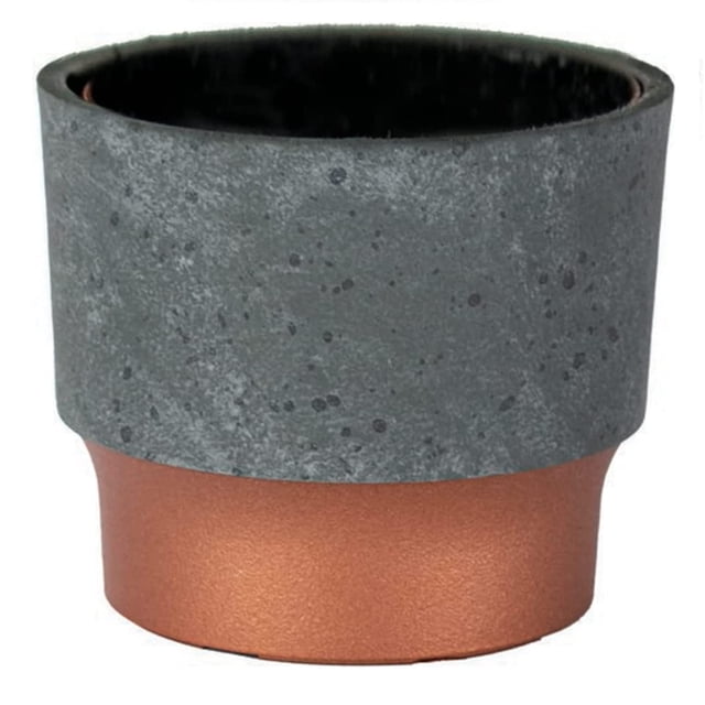 The HC Companies Maceta suculenta Sprite de 3.0 in – Pequeña maceta de plástico con drenaje para plantas de interior, hormigón sintético con fondo de color cobre
