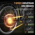 thumbnail image 6 of 1800W Peak 750W Rated Electric Bicycle, 48V 15Ah Battery and 45Miles Range, 26'' Tire Mountain Ebike,7 Speeds Commuter Ebike, Step-Through E-Bike with Built-in battery ages16+, UL2849, 6 of 11