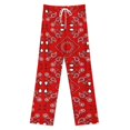 thumbnail image 3 of Red Bandana Pajama Pants Loose Pajamas Female Breathable Home Trousers Leisure Sleeping Pants Large Size, 3 of 6