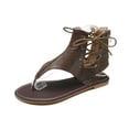 thumbnail image 3 of Sandalias planas romanas para mujer con correa abatible y punta redonda informales a la moda de verano Wmkox8yii  shjk2650, 3 of 9